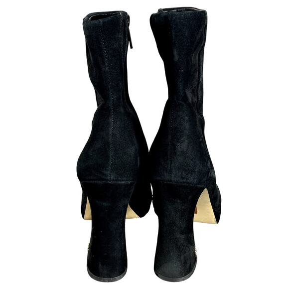 SAM EDELMAN Boots Womens Size 10 Black Suede Jaye Block High Heel Side Zipper - Picture 4 of 11